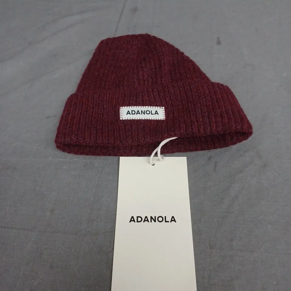 ADANOLA KNIT BEANIE IN DARK CHERRY