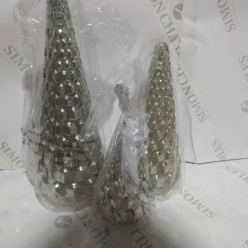 ALISON CORK SET OF MERCURY GLASS TREES