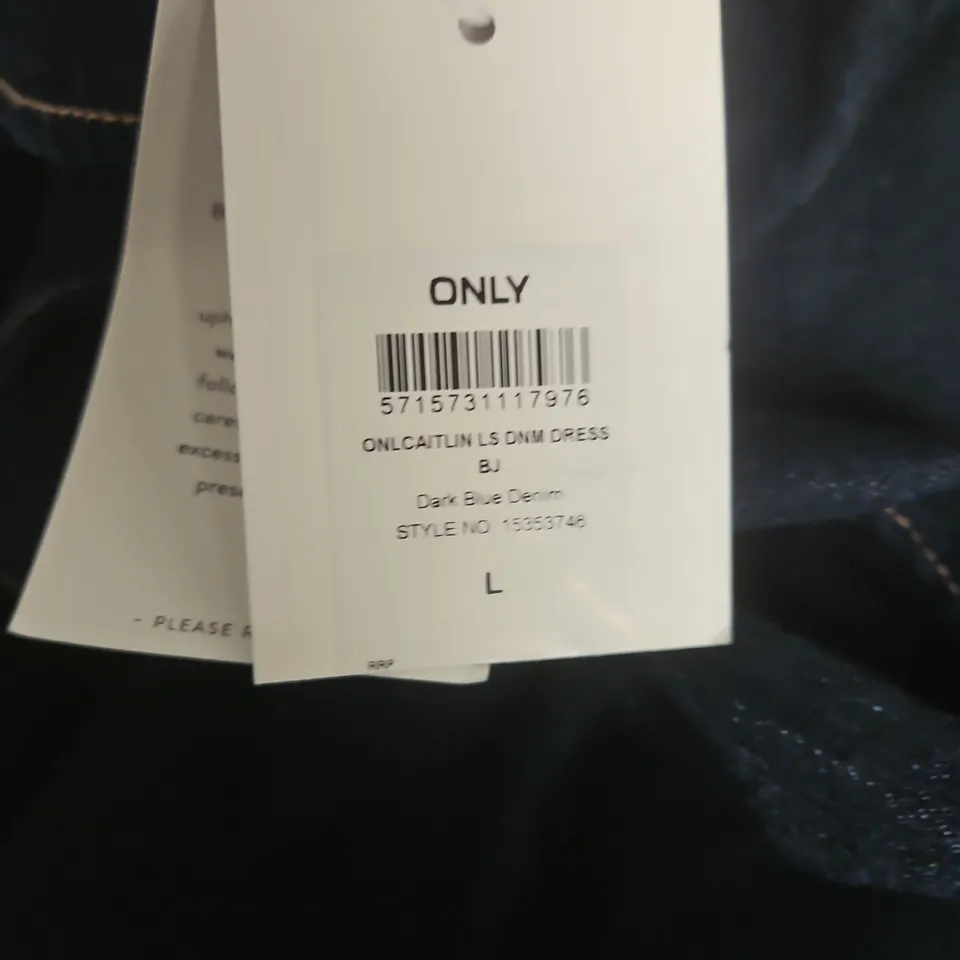 ONLY CAITLIN DENIM DRESS – NAVY, LONG SLEEVE, SIZE L