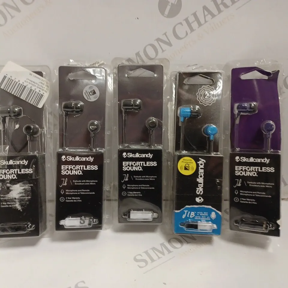 5 X SKULLCANDY JIB WIRED EARPHONES