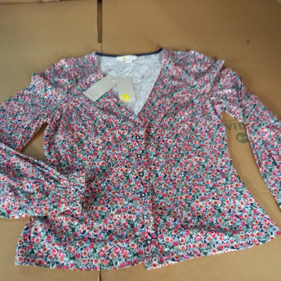 BODEN FLORAL BUTTON FRONT TOP - UK 10
