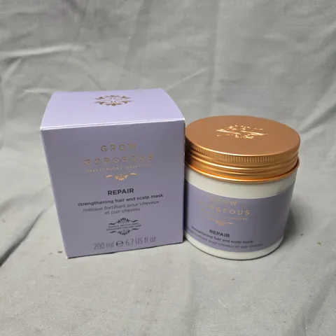 GROW GORGEOUS REPAIR STRENGTHENING HAIR & SCALP MASK – 200 ML (LAVENDER PACKAGING)