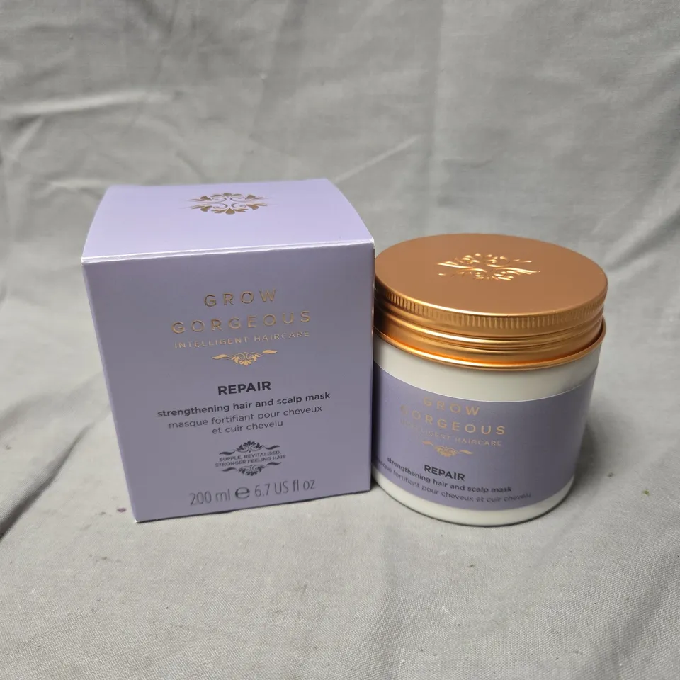 GROW GORGEOUS REPAIR STRENGTHENING HAIR & SCALP MASK – 200 ML (LAVENDER PACKAGING)
