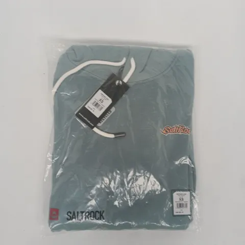 BAGGED SALTROCK HERITAGE LOGO POP HOODIE BLUE SIZE XS