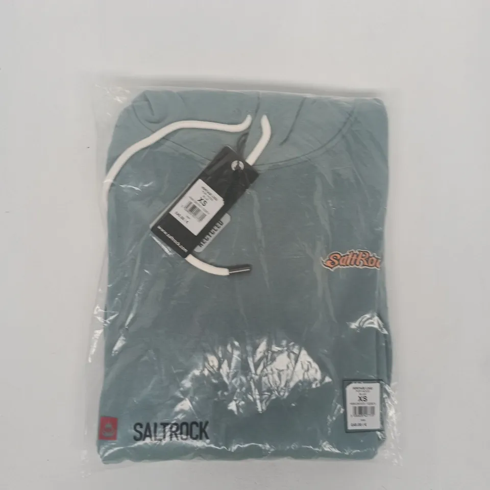 BAGGED SALTROCK HERITAGE LOGO POP HOODIE BLUE SIZE XS