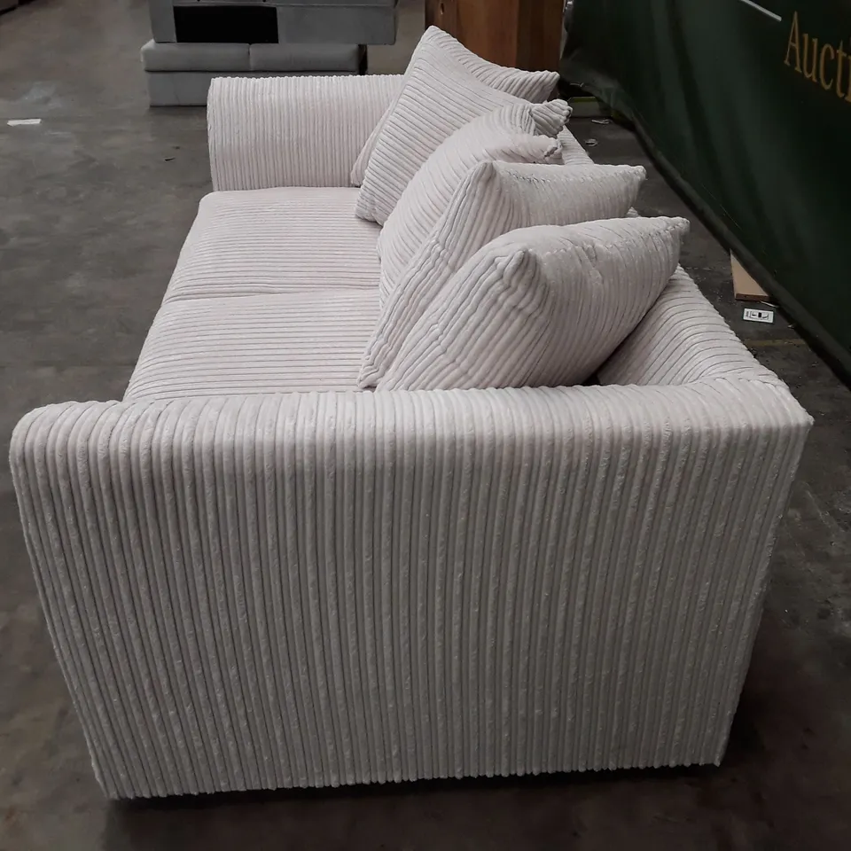 QUALITY DESIGNER MOANA 3 SEATER SOFA - CREAM JUMBO CORD FABRIC 