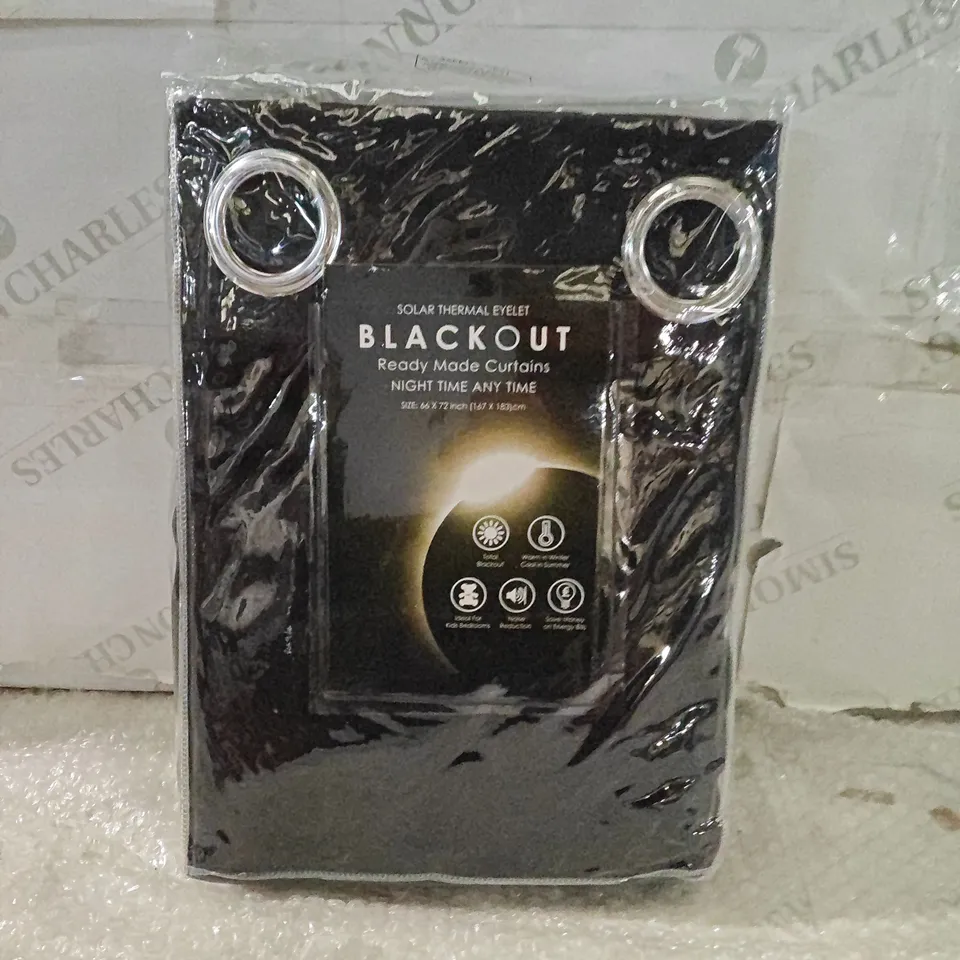 BLACKOUT CURTAINS EYELET BLACK – 167CM X 183CM (66IN X 72IN)