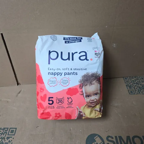 PURA BABY NAPPY PANTS SIZE 5 (12–17 KG) – PACK OF 20