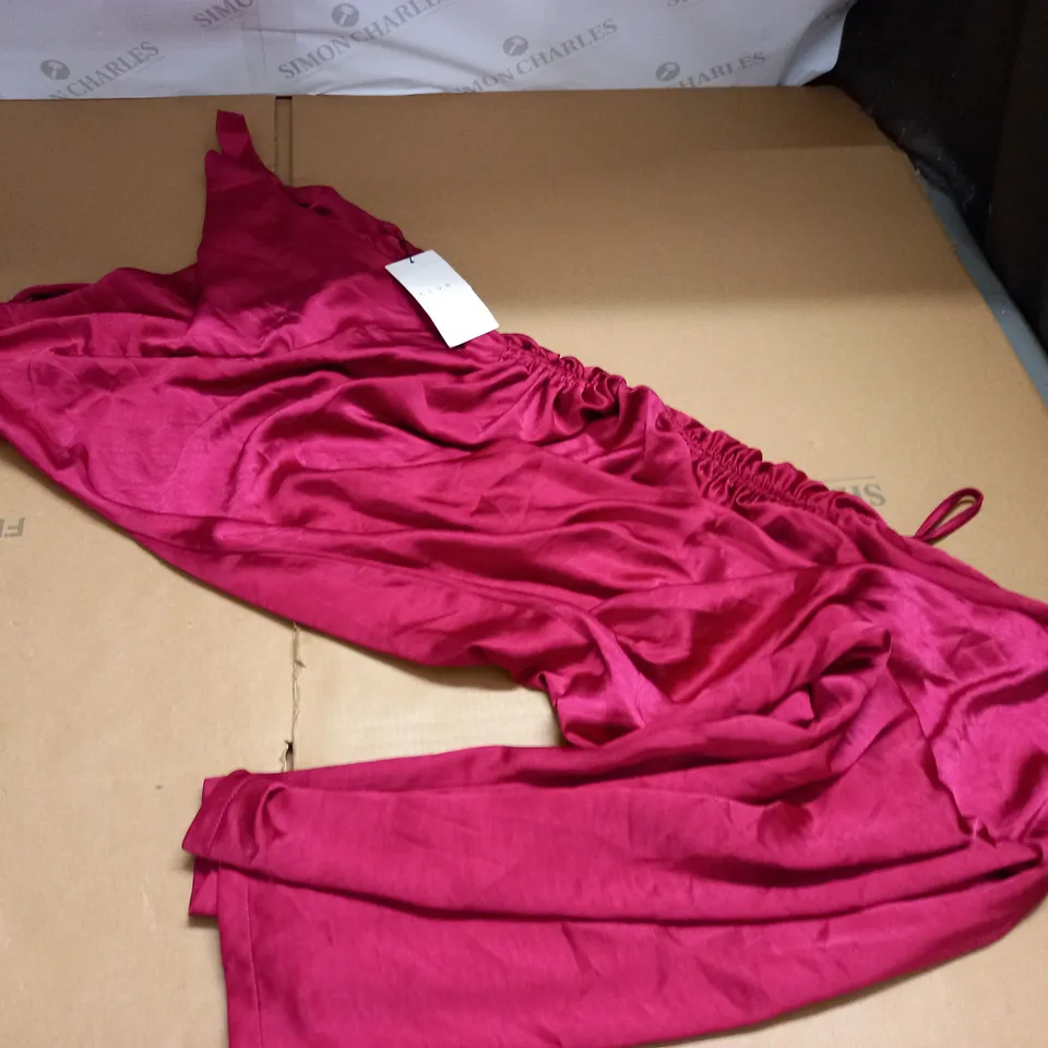 CLUB OF LONDON BERRY RUCHED COWL MAXI DRESS IN BERRY - UK 12