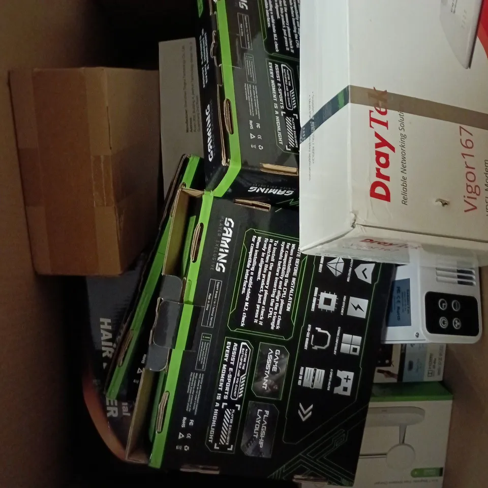 APPROXIMATELY 15 ASSORTED BOXED ELECTRICAL PRODUCTS TO INCLUDE DIFFUSER, MOTHERBOARD, THERAPY CUPS ETC 