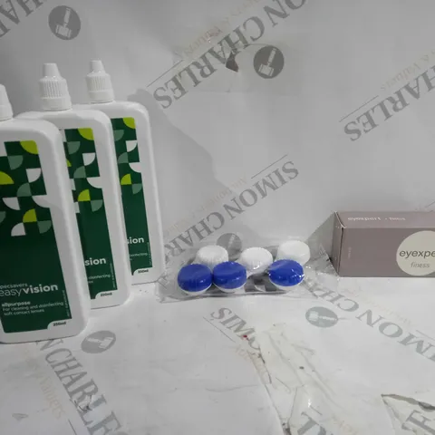 APPROX 20 HOUSEHOLD ITEMS TO INCLUDE EASYVISION SOLUTION, CONTACT LENS CASES, EYEXPERT