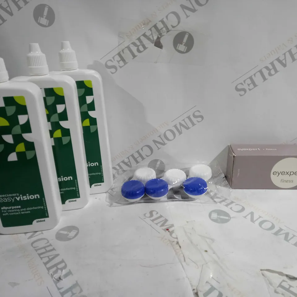 APPROX 20 HOUSEHOLD ITEMS TO INCLUDE EASYVISION SOLUTION, CONTACT LENS CASES, EYEXPERT