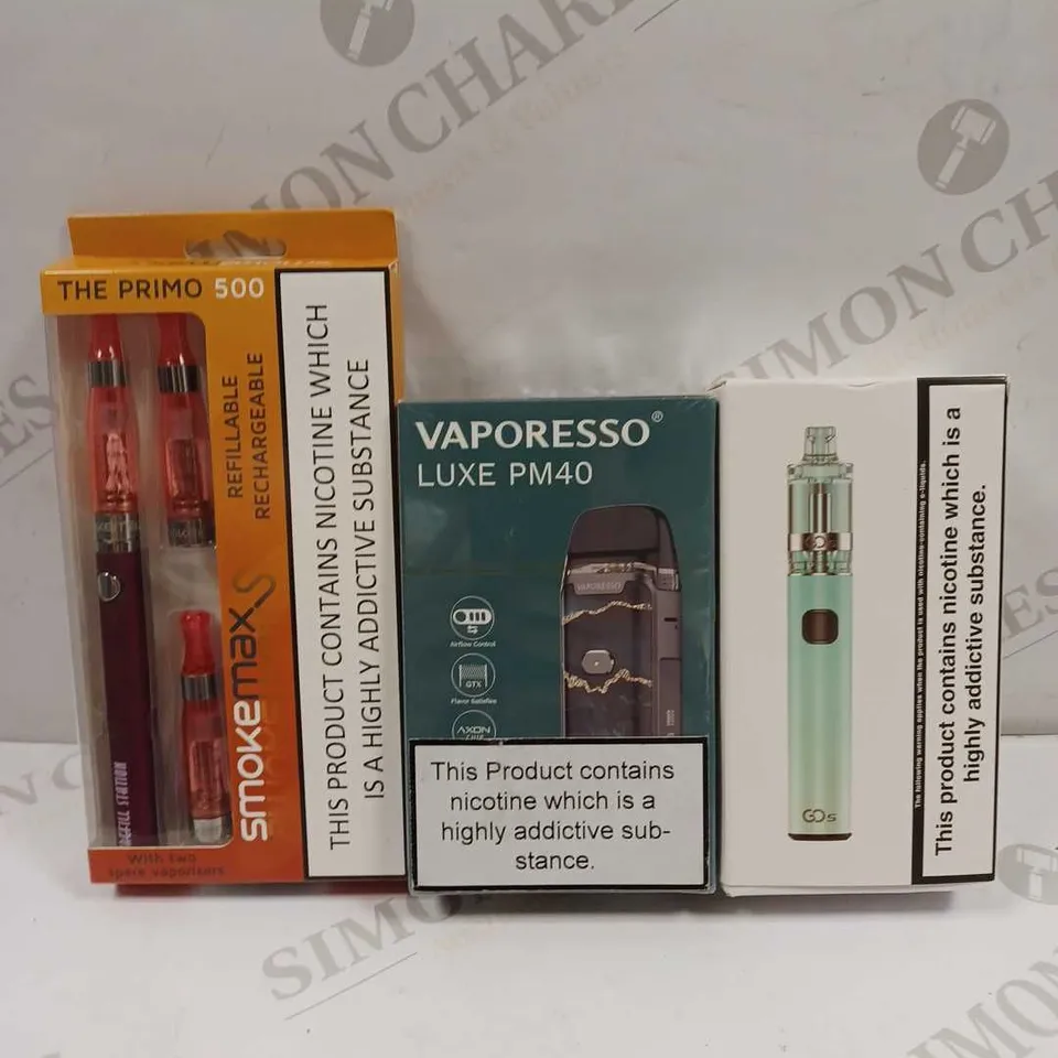 LOT TO CONTAIN 3 X ASSORTED E-CIGARETTE KITS 