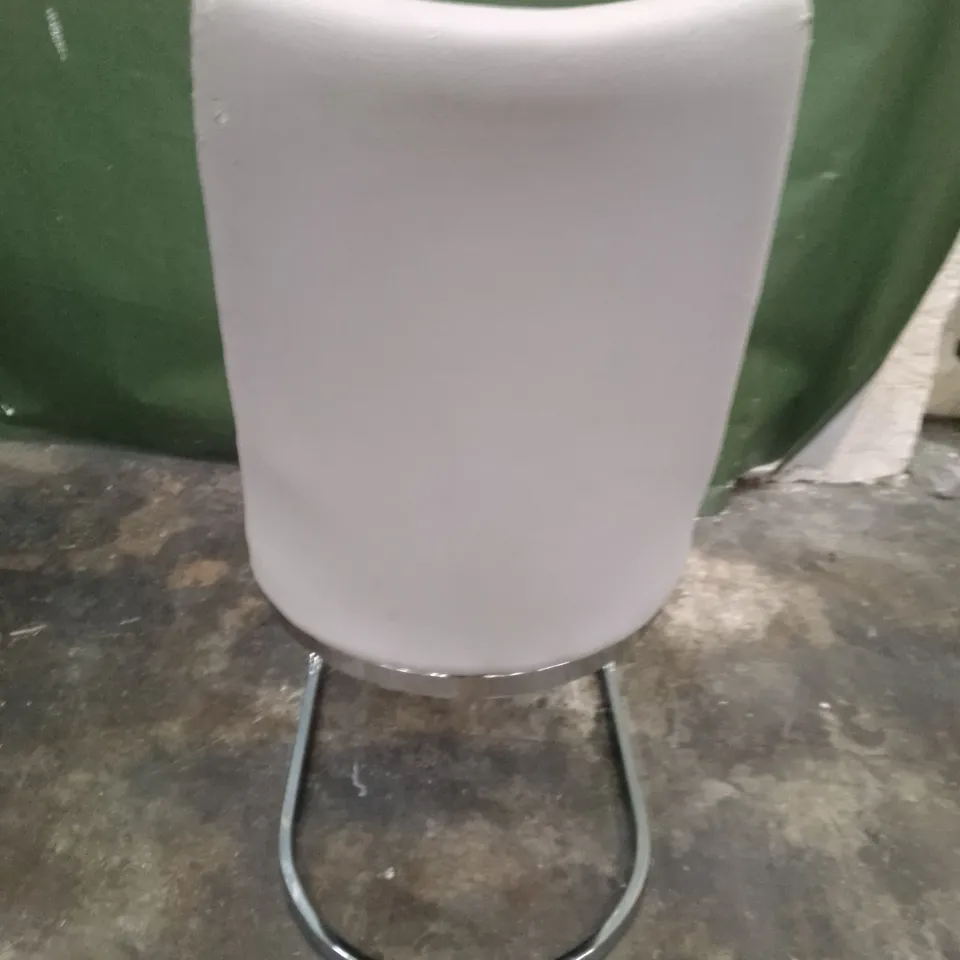 LIGHT GREY LEATHER DINING CHAIR