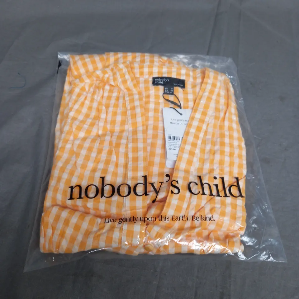 SEALED NOBODYS CHILD SL STARLIGHT MINI DRESS YELLOW GINGHAM CHECK - UK 10