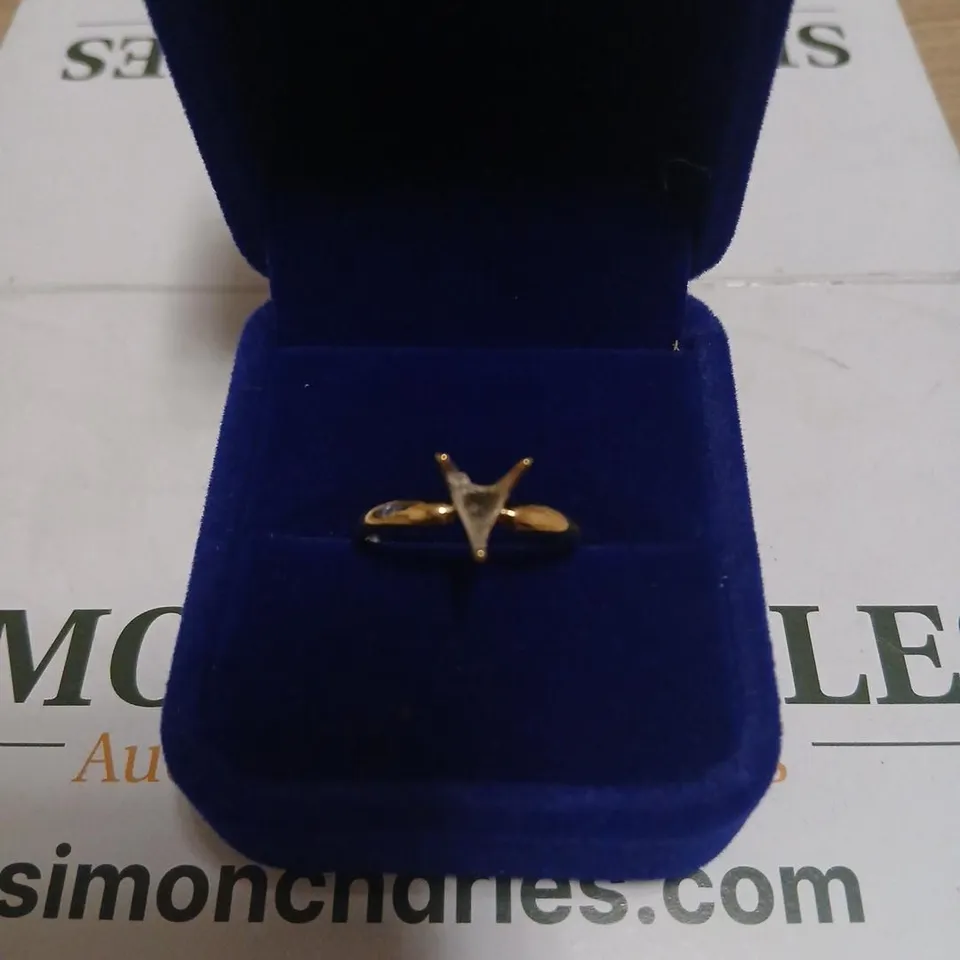 OUTLET DIAMONIQUE 2CT TW HEART SOLITAIRE RING 9CT GOLD - MISSING STONE