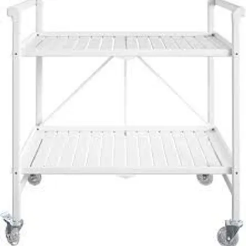 BOXED SLATTED FOLDING SERVING CART, INDOOR/OUTDOOR - CLASSIC WHITE (1 BOX)