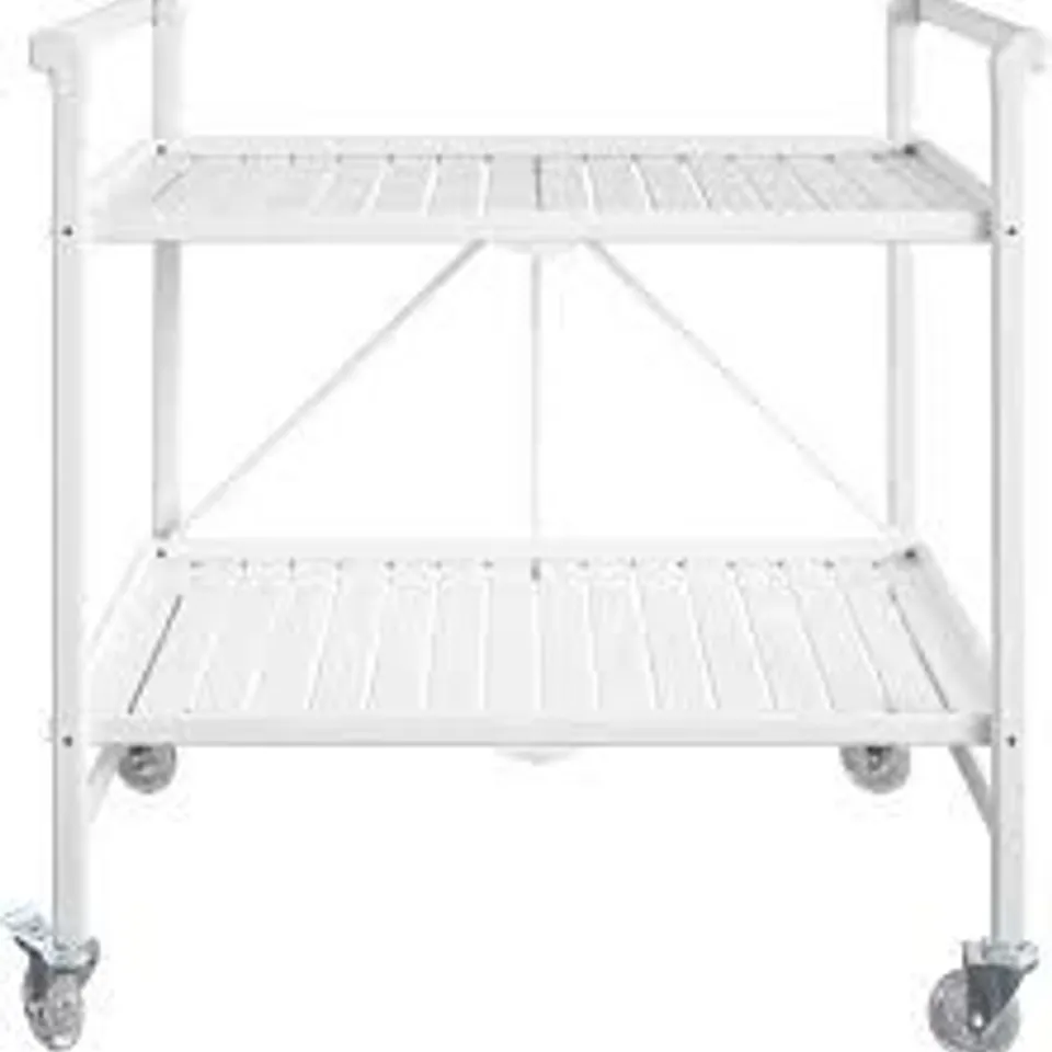 BOXED SLATTED FOLDING SERVING CART, INDOOR/OUTDOOR - CLASSIC WHITE (1 BOX)