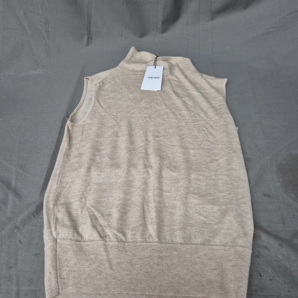 REISS HARPER SLEEVELESS SLOUCH TOP IN NEUTRAL SIZE S