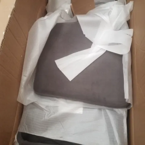 BOXED SET OF 6 GREY VELVET DINING CHAIRS