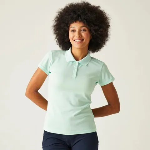 REGATTA MAVERICK V POLO SHIRT WOMEN BLEACHED AQUA SIZE 20