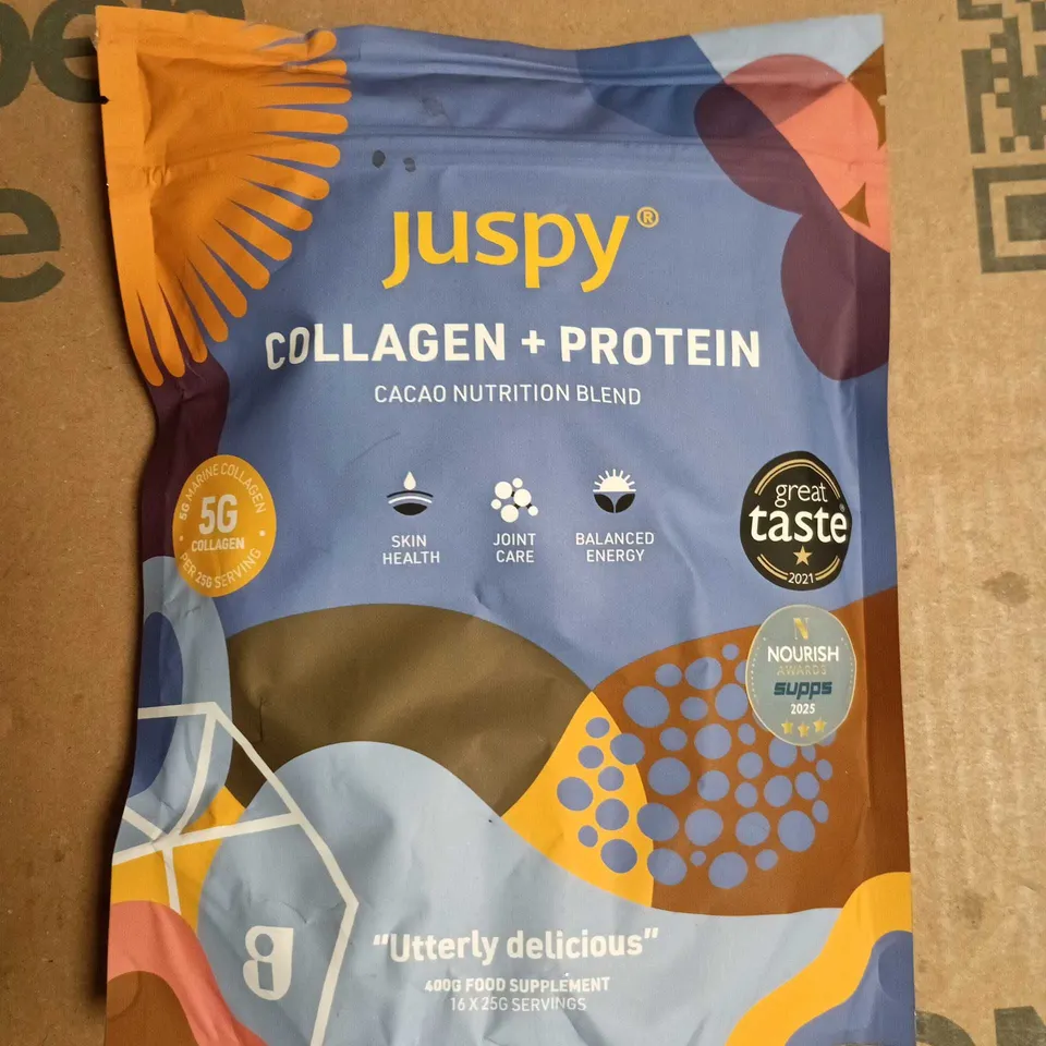 JUSPY COLLAGEN + PROTEIN – CACAO NUTRITION BLEND 400G 