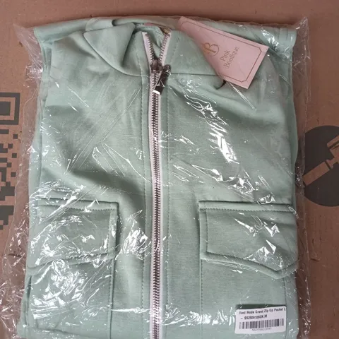 BAGGED PINK BOUTIQUE REST MODE GREEN ZIP UP POCKET LOUNGE CO-ORD SET IN MINT GREEN SIZE MEDIUM