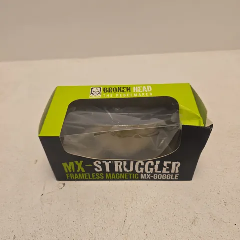 BROKEN HEAD MX-STRUGGLER FRAMELESS MAGNETIC MX-GOGGLE – NEON GREEN/BLACK (CAT.3)