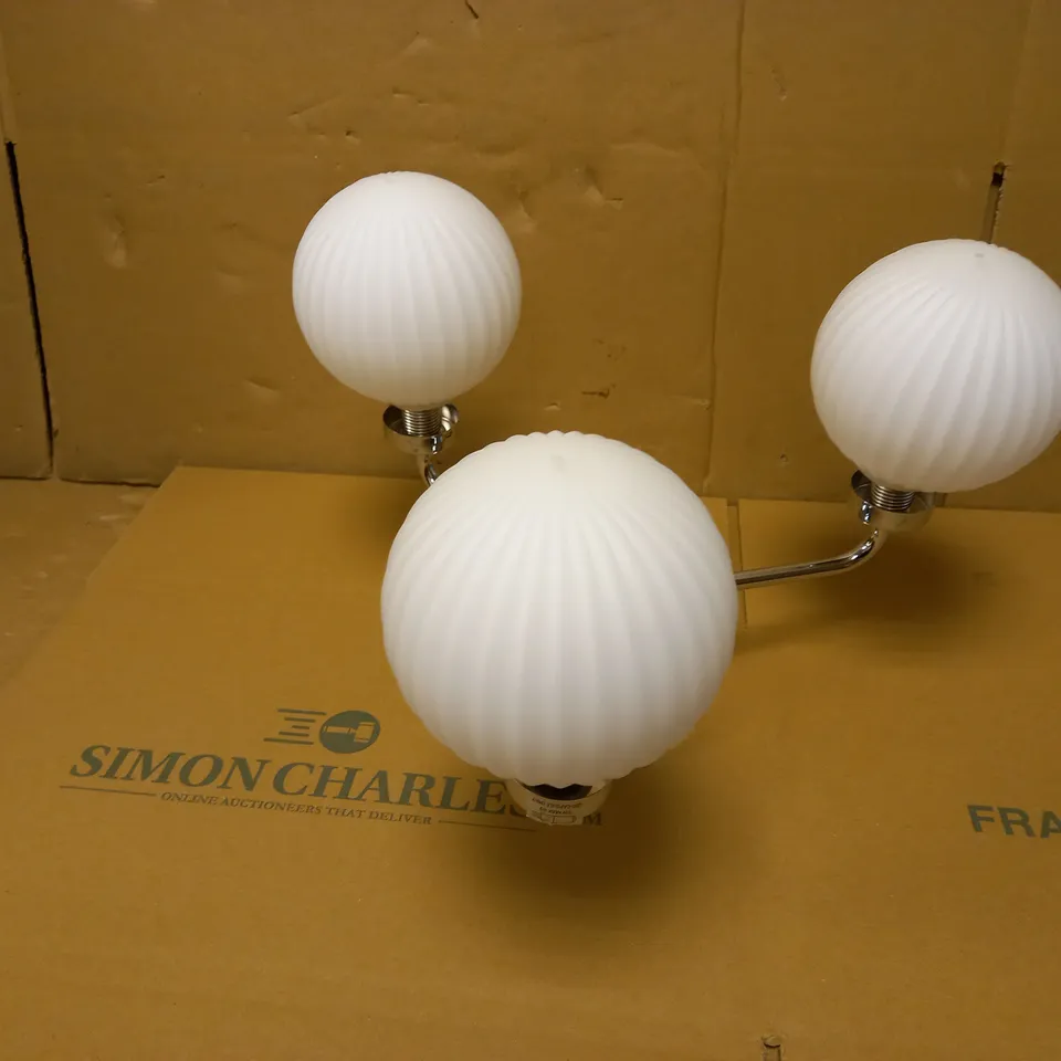 CLASSIC RIB 3 LIGHT OPAL GLASS SHADE