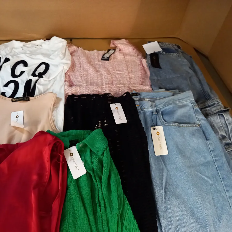 LARGE QUANTITY OF ASSORTED CLOTHING ITEMS TO INCLUDE ZARA, ISAWITFIRST AND MCQ
