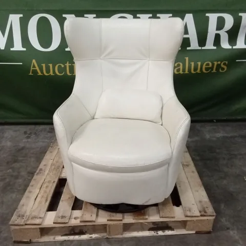 DESIGNER LEATHER SWIVEL ROCKER CHAIR