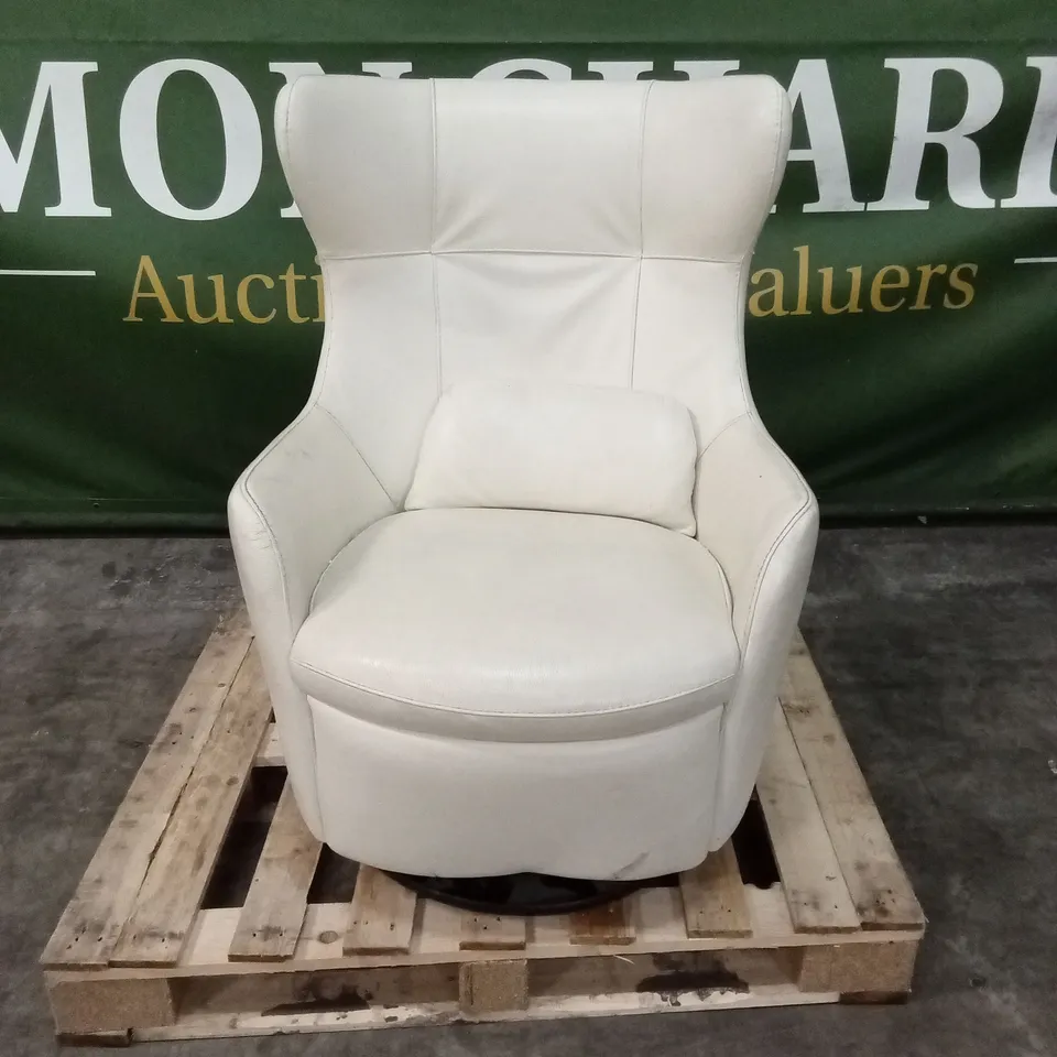 DESIGNER LEATHER SWIVEL ROCKER CHAIR