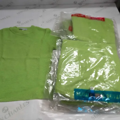LOT OF 9 NAF NAF GREEN CREW NECK JUMPERS - VARIOUS SIZES