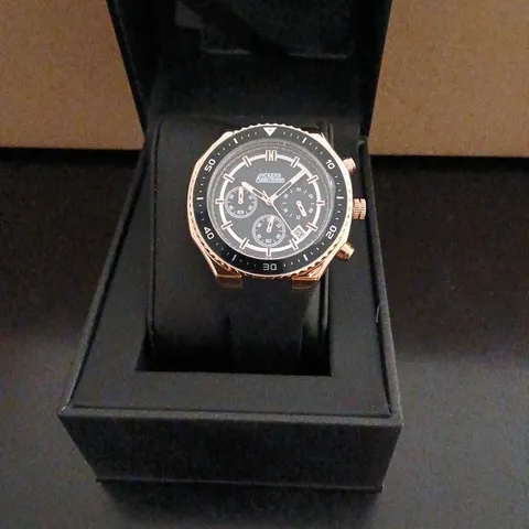 VICKERS ARMSTRONGS CHRONOGRAPH WATCH – ROSE GOLD TONE CASE, BLACK DIAL 