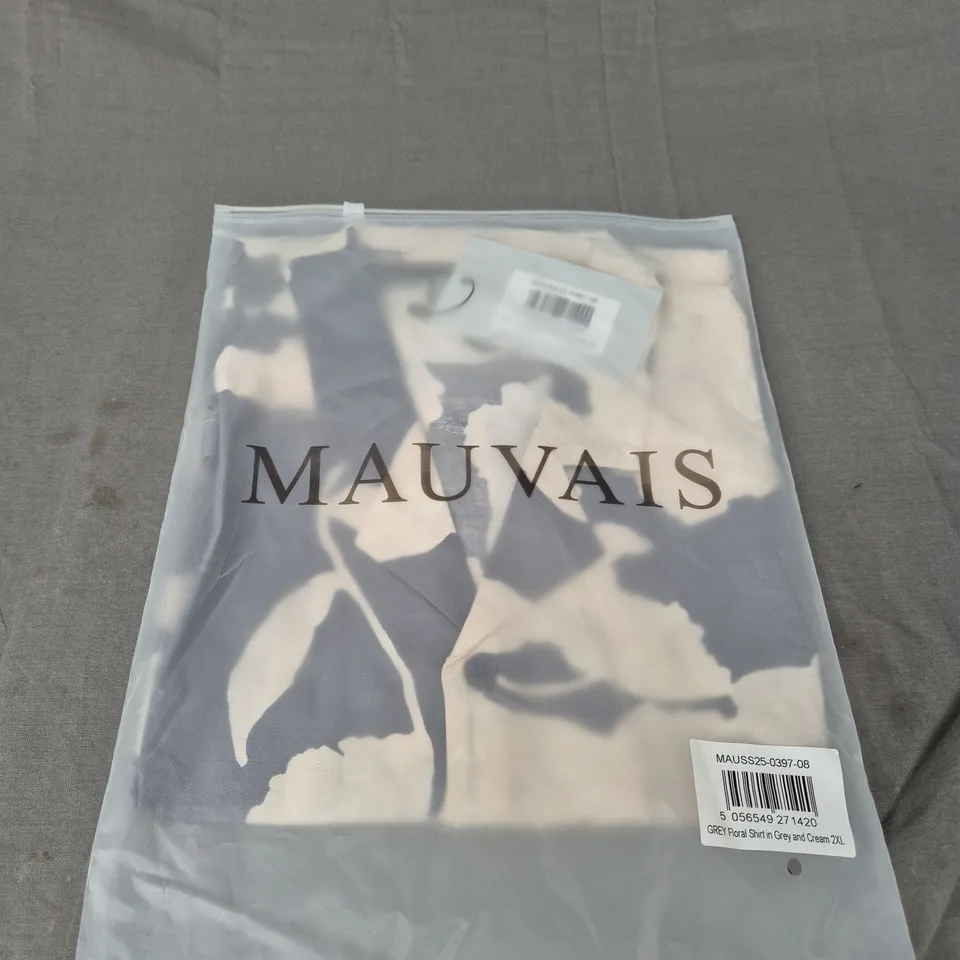 BAGGED MAUVAIS GREY FLORAL SHIRT - 2XL