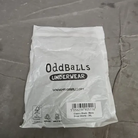 ODDBALLS MEN'S BOXER SHORTS – CLASSIC BLACK, 3XL