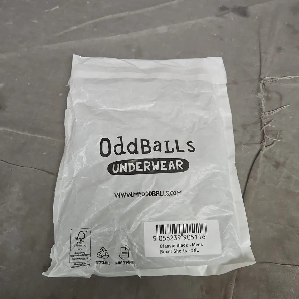 ODDBALLS MEN'S BOXER SHORTS – CLASSIC BLACK, 3XL