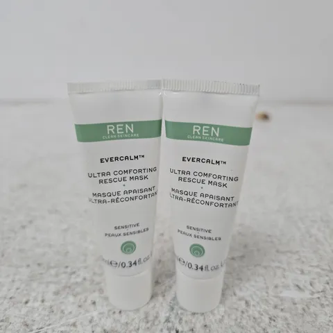 REN Clean Skincare Evercalm Ultra Comforting Rescue Mask – 2 x Mini Tubes + Sample Sachets