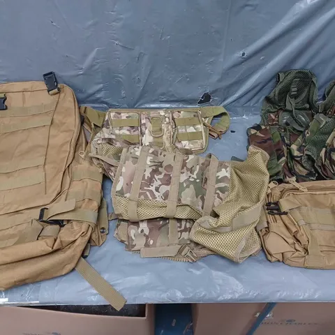 KOMBAT CAMO BACKPACK, JACKETS, AND BUMBAGS