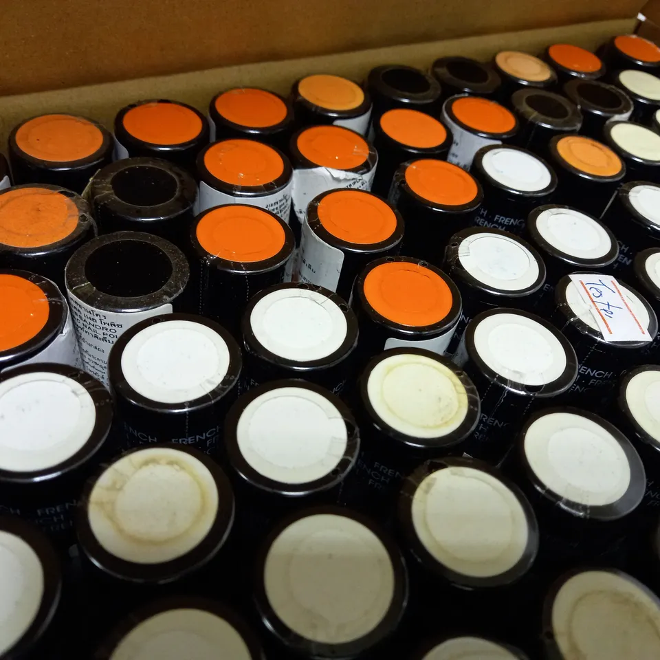 BOX OF APPROX 50 X 8ML ASSORTED ALESSANDRO STRIPLAC PEEL-OFF UV LED NAIL POLISH #TIP WHITENEER & #32 PINK EMOTION 