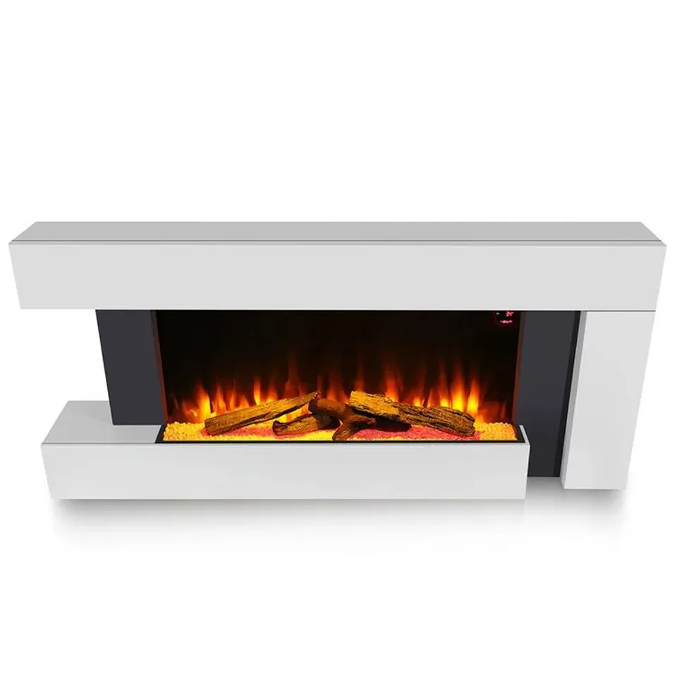 BOXED SELINA WALL MOUNTED FIRE SUITE - WHITE & GREY (1 BOX)