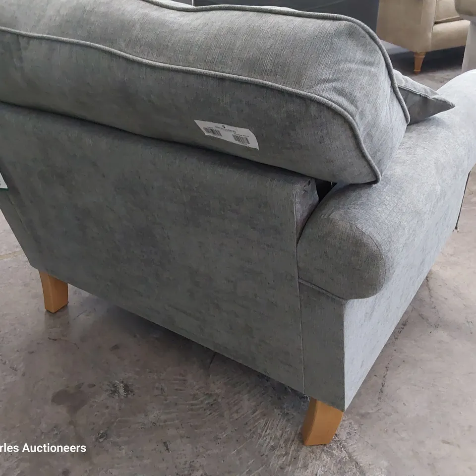 DESIGNER WILLIAM SNUGGLER CHAIR GREY FABRIC 