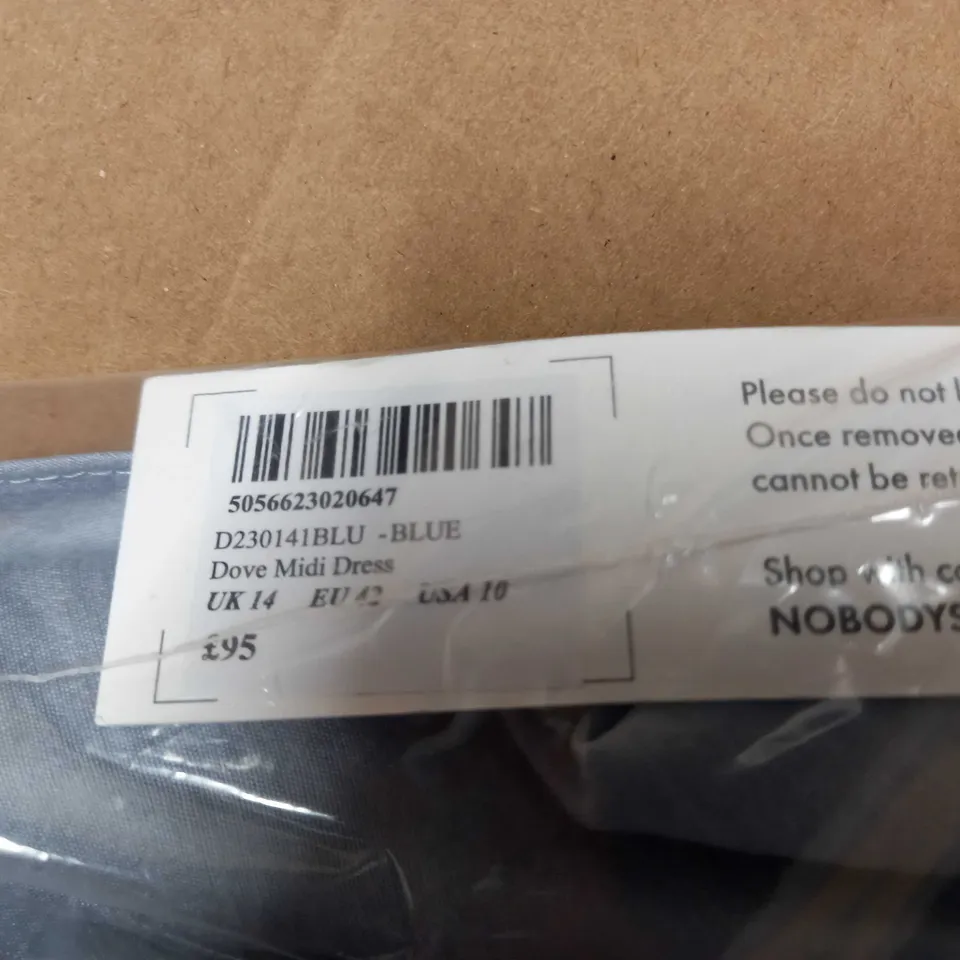 BAGGED NOBODYS CHILD DOVE MIDI DRESS SIZE 14