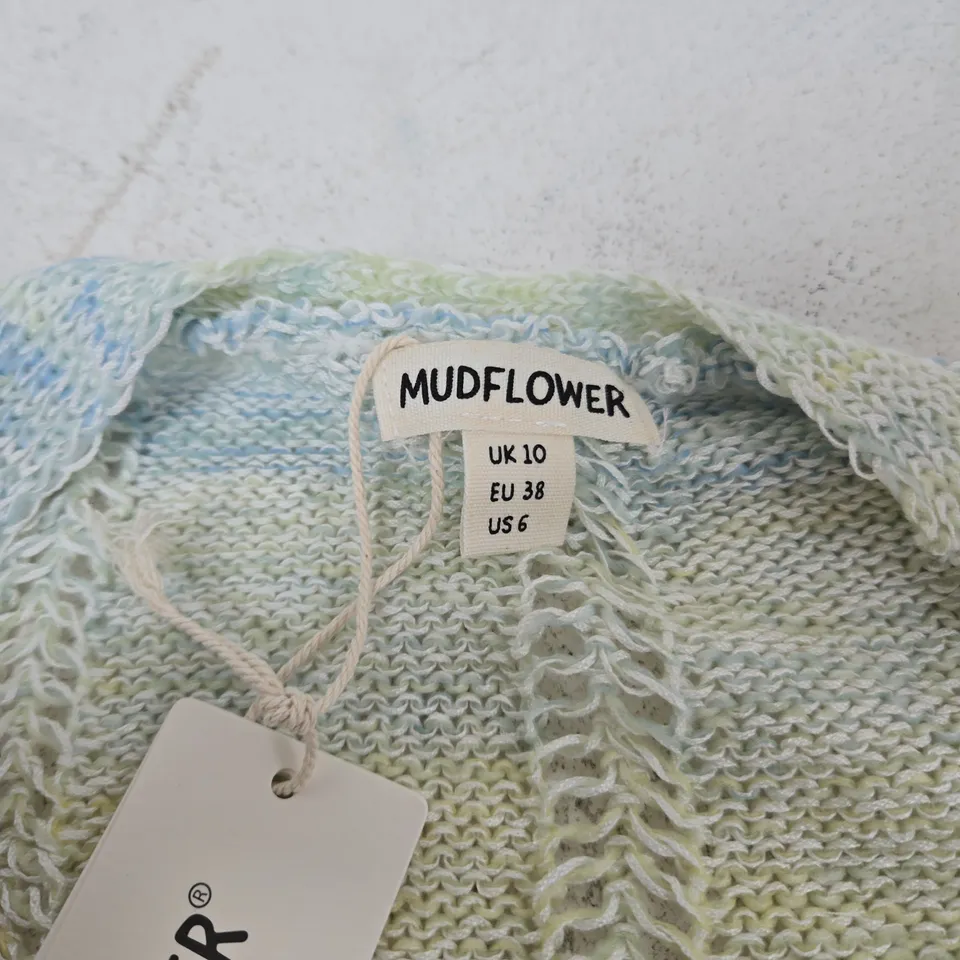 MUDFLOWER WOMEN'S KNIT CARDIGAN - PASTEL GRADIENT, UK 10 (EU 38, US 6)
