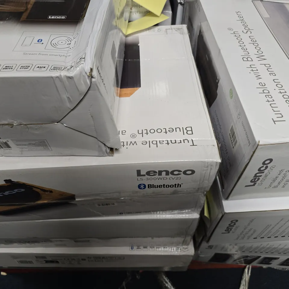 PALLET OF APPROXIMATELY 15 ASSORTED BROKEN LENCO TURN TABLES TO INCLUDE - MC-160WD , LS-100WD V2 ETC