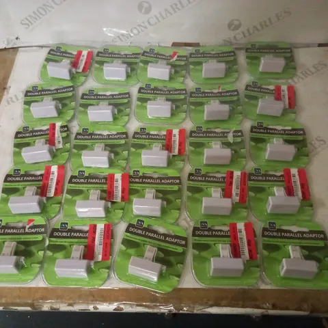 LOT OF APPROX 25 MASTERPLUG DOUBLE PARALLEL PHONE CABLE ADAPTORS