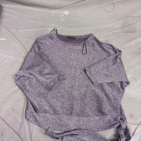 PHASE EIGHT PURPLE METALLIC KNIT TOP WITH SIDE TIE – WOMEN'S SIZE UNKNOWN 