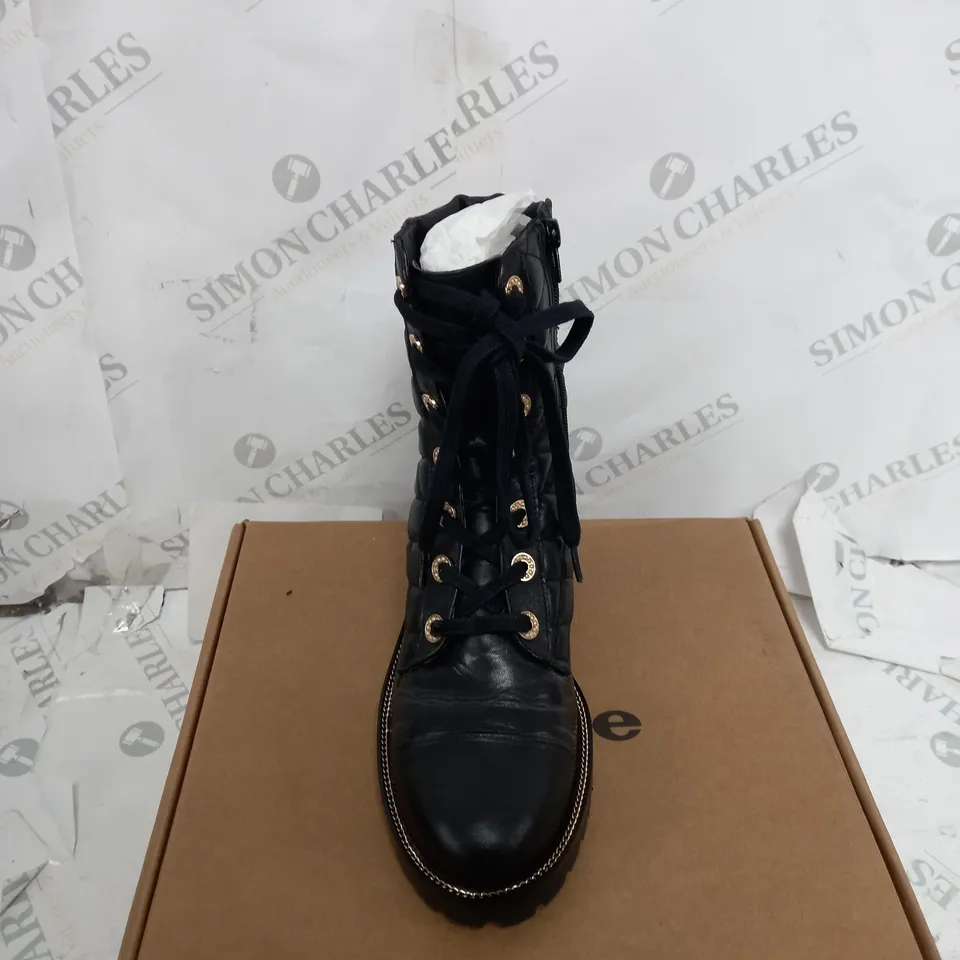 DUNE LONDON BLACK LEATHER ANKLE BOOTS SIZE 5