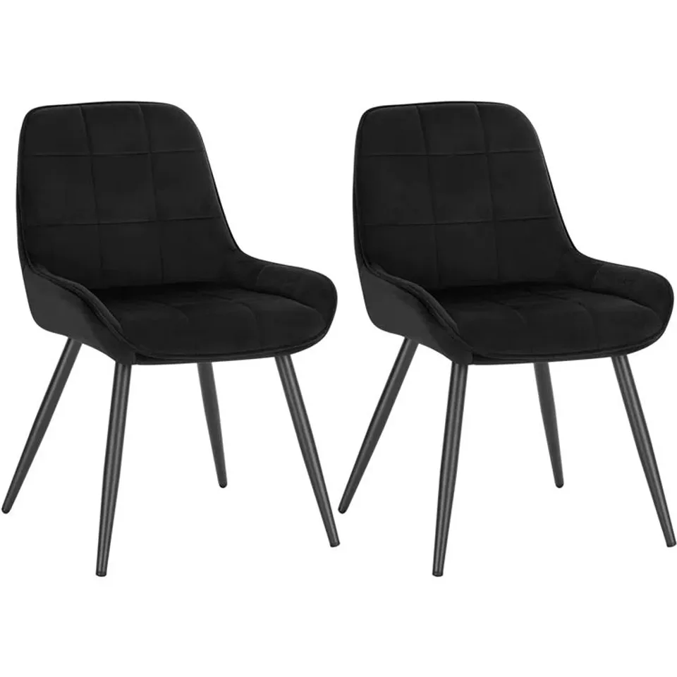 BOXED SET OF 2 AFTINIA UPHOLSTERED DINING CHAIRS - BLACK (1 BOX)