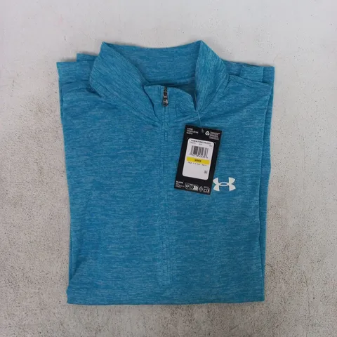 UNDER ARMOUR TECH 1/2 ZIP LONG SLEEVE TOP IN BLUE SIZE MEDIUM